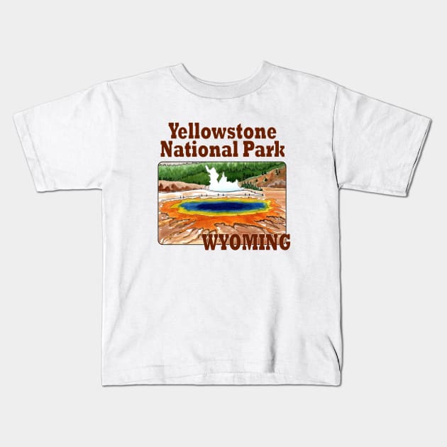 Yellowstone National Park, Wyoming Kids T-Shirt by MMcBuck